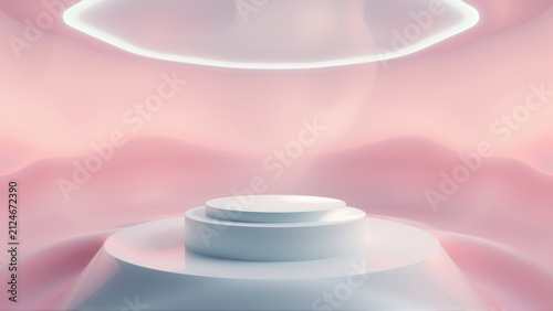 Minimalist scene. White pla...