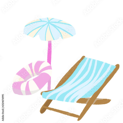 Beach Chair Summer Doodle Illustration
