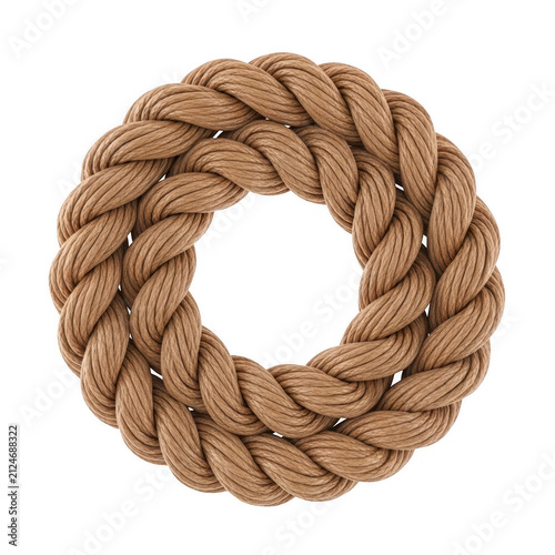 Coiled Natural Fiber Rope isolated on transparent background