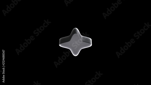 Abstract 3D Geometric Shapes Rotating on Black Background Loop Animation