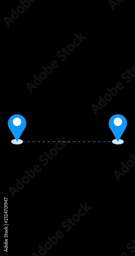 Vertical Animated Journey Roadmap with Location Pins and Dotted Route.Journey roadmap for Digital Advertising, Online shops, Buying process, and Business Marketing.Easy to put into any video.