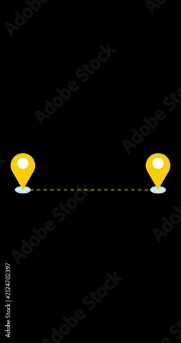 Vertical Animated Journey Roadmap with Location Pins and Dotted Route.Journey roadmap for Digital Advertising, Online shops, Buying process, and Business Marketing.Easy to put into any video.