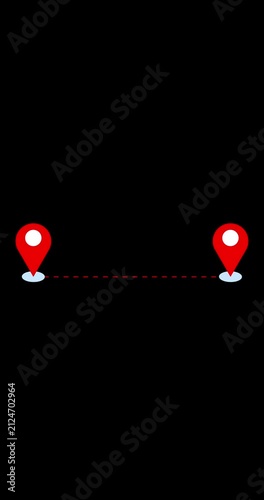 Vertical Animated Journey Roadmap with Location Pins and Dotted Route.Journey roadmap for Digital Advertising, Online shops, Buying process, and Business Marketing.Easy to put into any video.