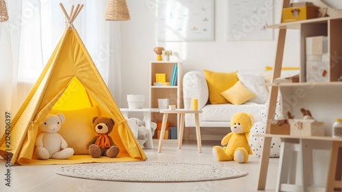 ぬいぐるみのあるかわいい子供部屋