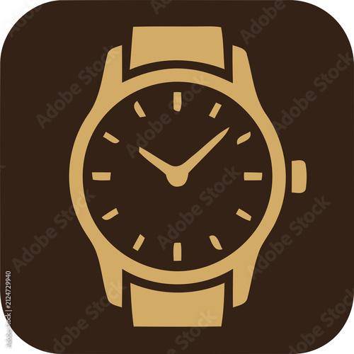 Wrist Watch Time Clock Classic Vector Icon