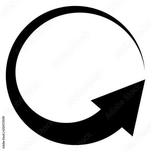 Fototapeta kuchenna Logo de recarga o actualización. Icono con dibujo sencillo de la silueta de un flecha girando formando un círculo 