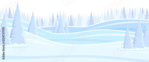 landscape background with snow and tree