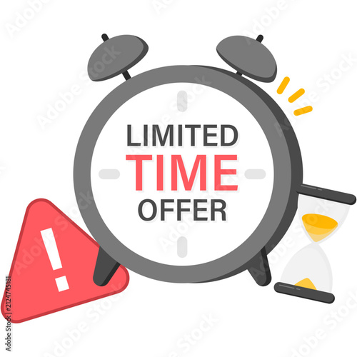 Limited Time Offer Clock with Hourglass Icon