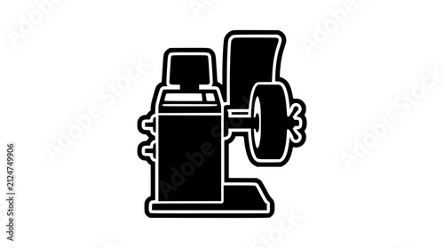 Wheel balancer machine vector icon for tire service