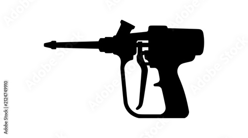Spray gun silhouette icon isolated on white background