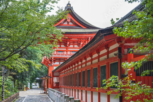 京都 下鴨神社 楼門と廻廊