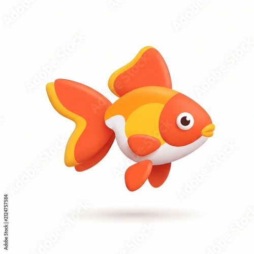Cute Goldfish Illustration in Friendly Animated Style