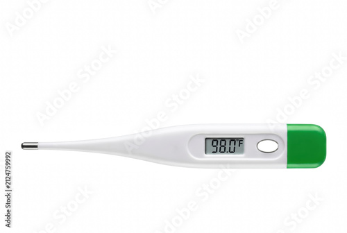 Foto Digital Medical Thermometer Displaying Normal Body Temperature of 98 Degrees Fah