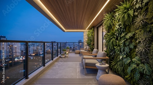 Industrial Balcony Design Dark Wall 10