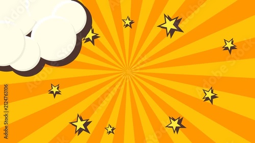 Comic book style sunburst background with stars