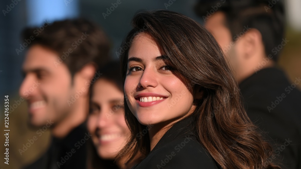 Obraz premium Warm sunlight glows softly behind her