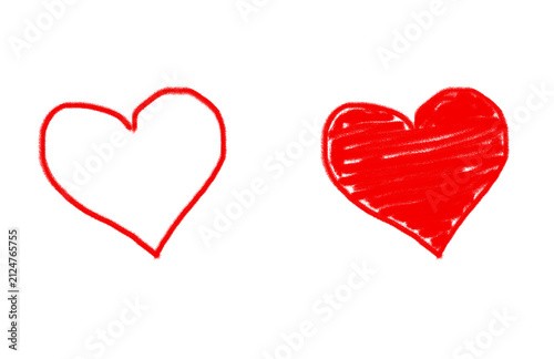 Quadro su tela Hand-drawn red heart icons set