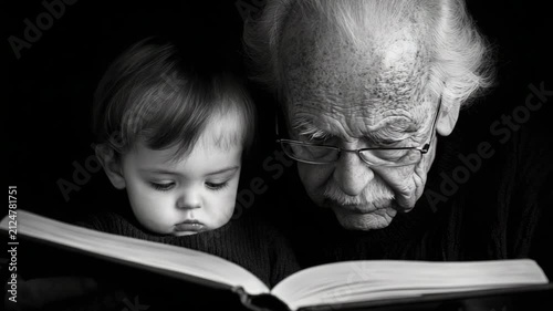 selective focus elderly person teaching young learner with confident expression