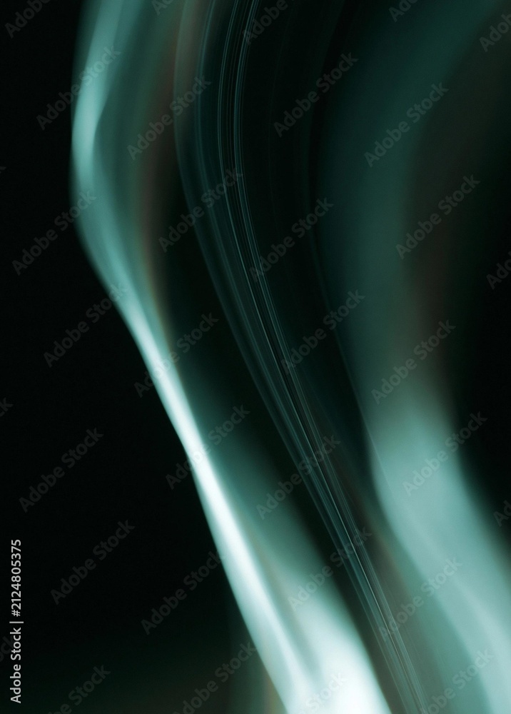 Naklejka premium Abstract digital art piece that appears to be a close-up of a wave or a wave-like shape. the wave is made up of multiple layers of different shades of blue and green, creating a gradient effect.