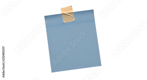 PNG - A blue square-shaped envelope with a torn corner and a beige tape seal on the top left, isolated against a clean white background