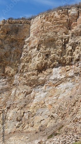 The rough rocky stone shore near the oceaon