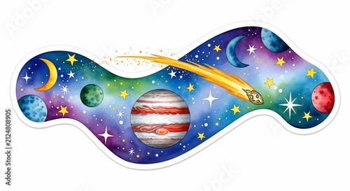Cosmic Dance: A Watercolor Nebula's Celestial Ballet