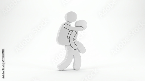 White 3D Human Figures Symbolizing Teamwork, Support, Leadership, Friendship, Collaboration, Achievement, Celebration, Victory, and Success
