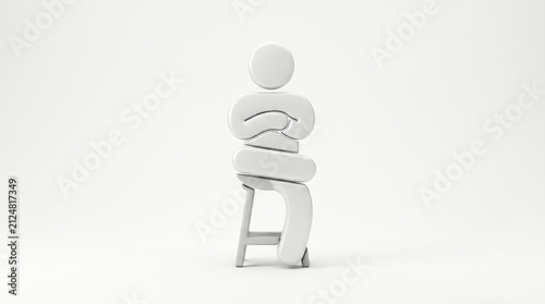 White 3D Human Figures Symbolizing Teamwork, Support, Leadership, Friendship, Collaboration, Achievement, Celebration, Victory, and Success
