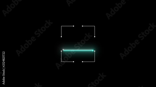 glowing neon scanner icon animation, fingerprint biometric scanning motion video. neon barcode scanner. Neon glowing QR code Icon animation isolated on black background. face id animation 