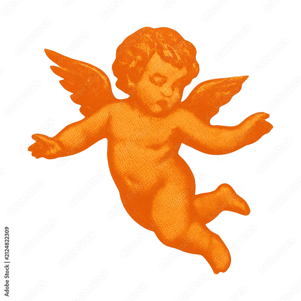 Obraz premium PNG Vintage orange cherub illustration