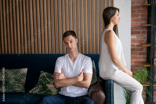 Foto Quarrel of a Couple with an Offended Man