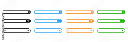 Search bar vector, illustration of search button, buttons for web vector 