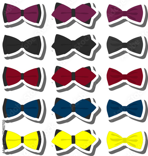 Quadro su tela big colored set ribbon different types, bow tie various size