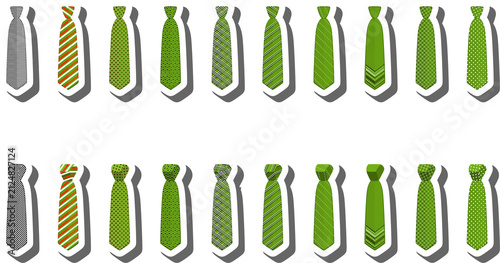 Картината върху платно Set ties different types and neckties various size