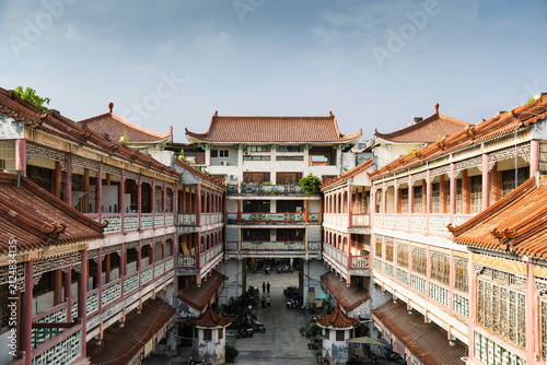 Bild auf Leinwand Traditional Chinese style courtyard architecture, retro ancient building complex