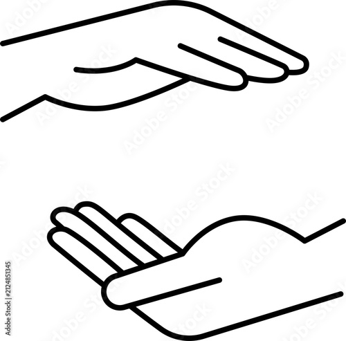 Helping Hands Outline Icon Isolated on Transparent Background PNG