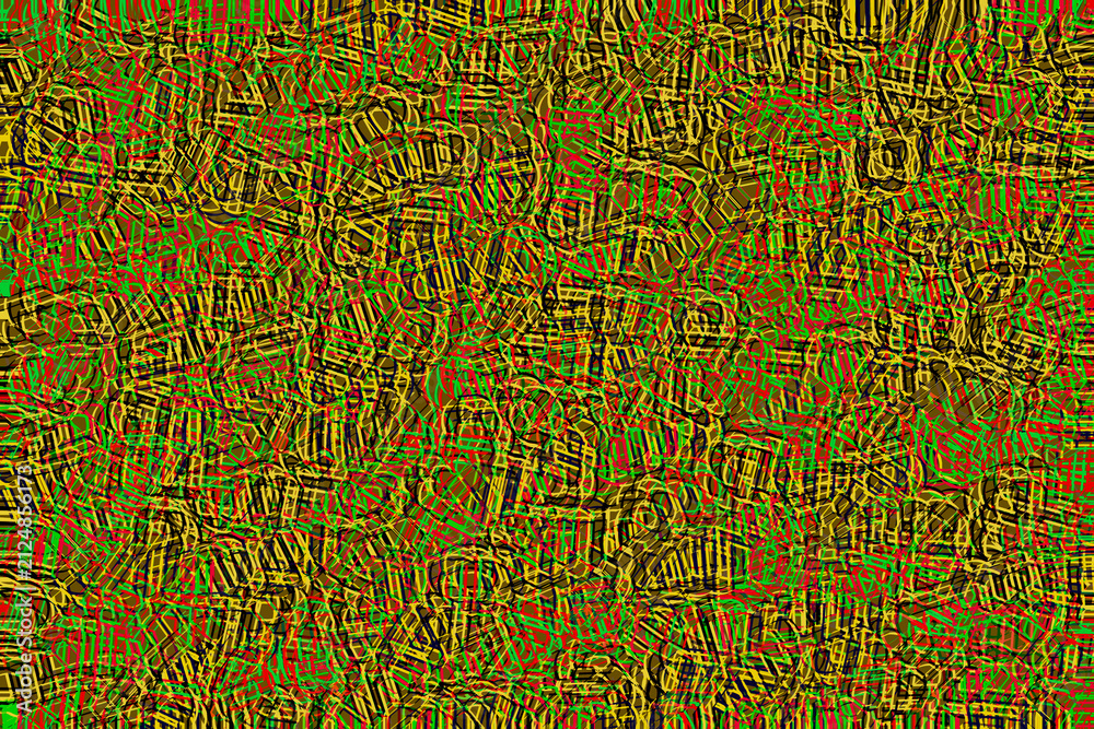 Abstract geometric pattern with brown and green colors in a seamless design