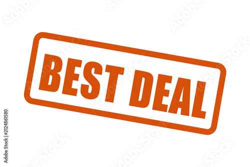 Orange best deal rubber stamp sign isolated on black background