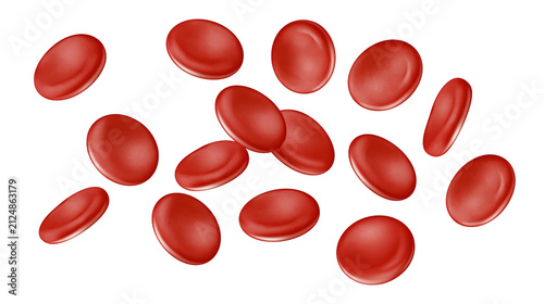 Bild auf Leinwand Red blood cells floating, isolated on transparent background