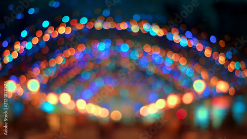 Colorful Bokeh Lights Background with Festive Glow.