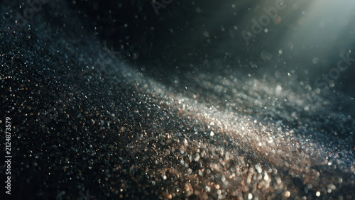 Underwater Bubble Stream in Dark Ocean Depths.