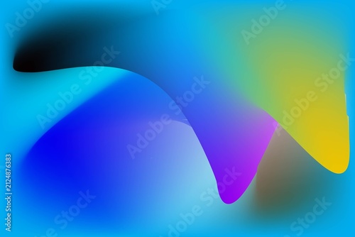 Abstract colorful gradient blending shapes isolated on white background