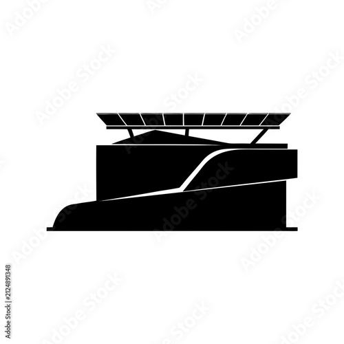 Modern Architecture Building Silhouette Vector Illustration