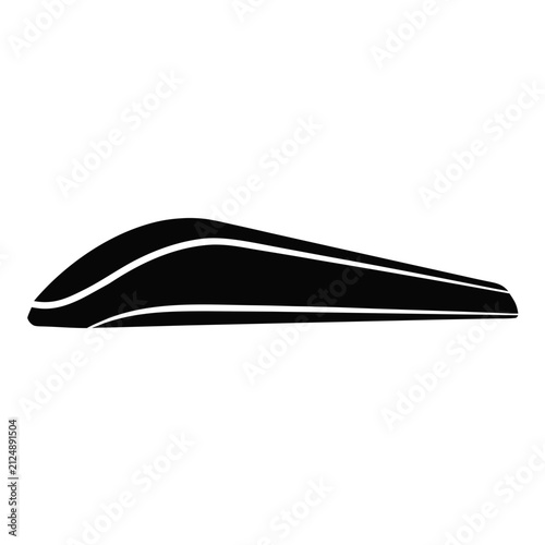 Modern High-Speed Bullet Train Silhouette Vector Illustration