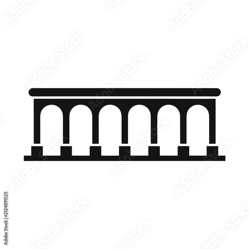 Ancient Aqueduct Bridge Silhouette Vector Illustration