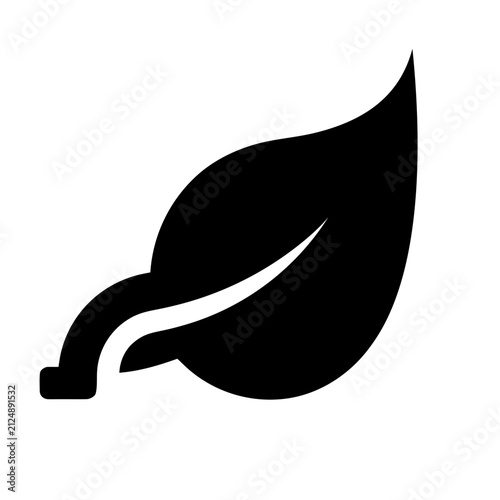 Green Leaf Eco Friendly Silhouette Vector Illustration