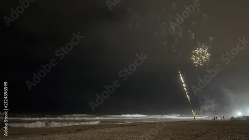 Fireworks at the beach in Gangneung, South Korea