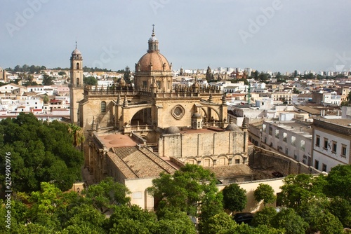 Jerez Cathedral stands majestically over the historic Andalusian city skyline