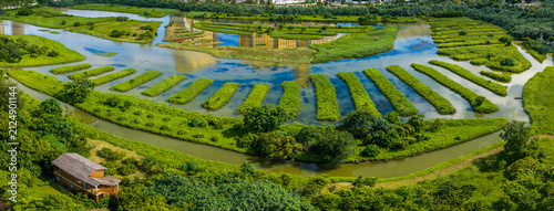 Aerial View of Cotai Ecological Reserve, Macau