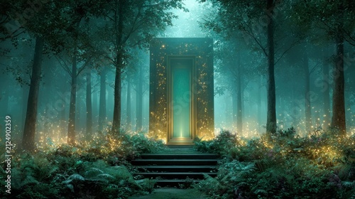 Enchanted forest portal gateway to another world